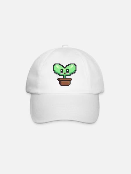 Pflanzliche Pixelkunst - Baseballkappe - Weiß/Weiß