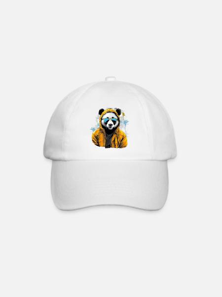 Panda großer Streetstyle | Panda-Liebhaber - Baseballkappe - Weiß/Weiß