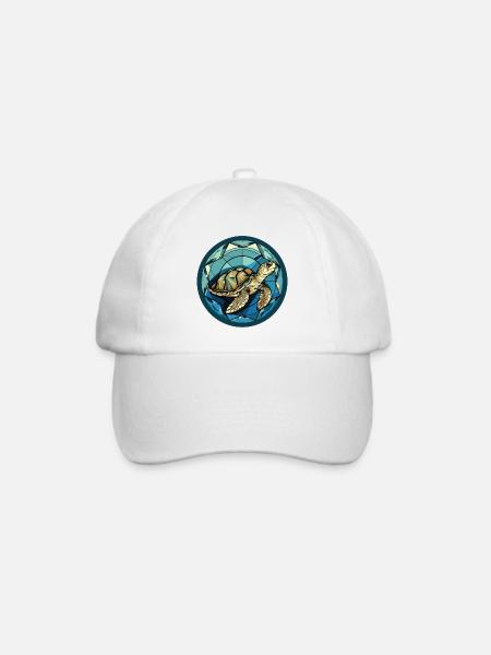 Schildkröte - Baseballkappe - Weiß/Weiß
