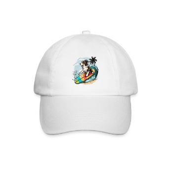 Surft auf Doggy - Baseballkappe - Weiß/Weiß - Vorne