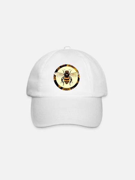 Biene - Baseballkappe - Weiß/Weiß
