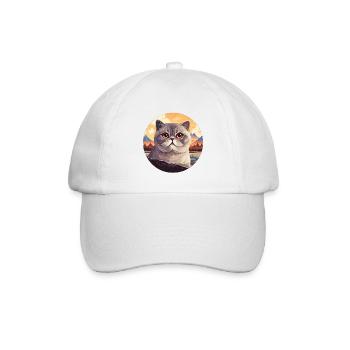 Schottische Faltohrkatze - Baseballkappe - Weiß/Weiß - Vorne