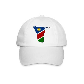 Namibia Flagge Landkarte - Baseballkappe - Weiß/Weiß - Vorne