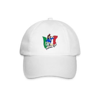 Italienisches Mädchen Flaggen Design - Baseballkappe - Weiß/Weiß - Vorne