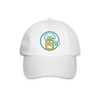 Niedliche Comic Figur (Turban, Kreis) - Baseballkappe - Weiß/Weiß - Vorne