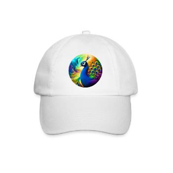 Pfau - Baseballkappe - Weiß/Weiß - Vorne