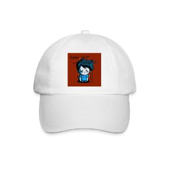 Geek - Bleiben Sie ruhig und versuchen Sie es erneut 01 - Baseballkappe - Weiß/Weiß - Vorne