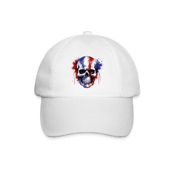 Totenkopf im Trikolore Splash - Baseballkappe - Weiß/Weiß - Vorne