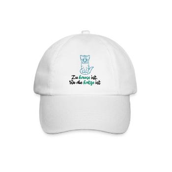 Katze Statement Haustiere Lieblingstier Heimtier - Baseballkappe - Weiß/Weiß - Vorne