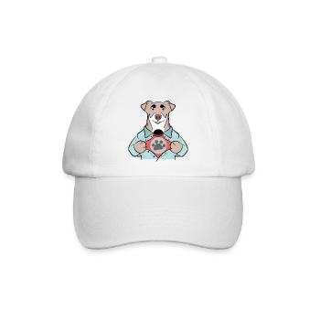 Lieblingstier Hund Kuscheltier Haustiere Heimtier - Baseballkappe - Weiß/Weiß - Vorne