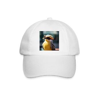 Vogel mit Orangen Sonnenbrillen - Baseballkappe - Weiß/Weiß - Vorne