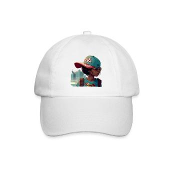 Urbanes Mädchen mit Sonnenbrille - Baseballkappe - Weiß/Weiß - Vorne