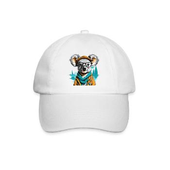 Expeditions-Koala am Meer - Illustration - Baseballkappe - Weiß/Weiß - Vorne