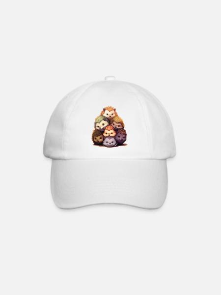 Igel - Baseballkappe - Weiß/Weiß