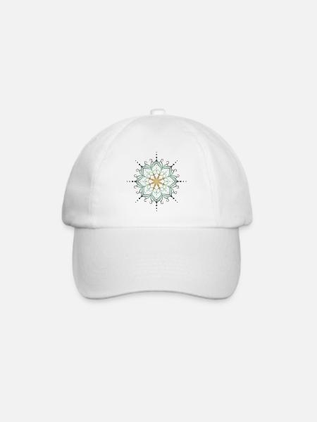 Mandala in kalten Farben - Baseballkappe - Weiß/Weiß