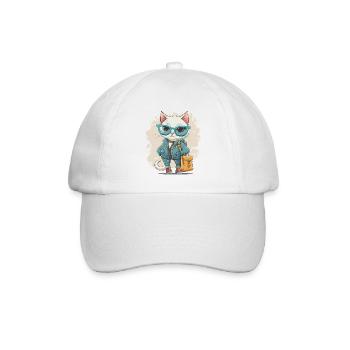 Katzenmode - Baseballkappe - Weiß/Weiß - Vorne