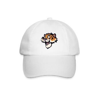 Glücklicher Tiger - Baseballkappe - Weiß/Weiß - Vorne