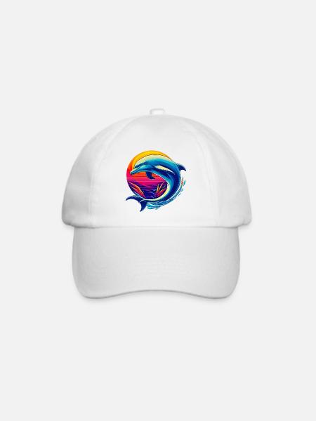 Delfin - Baseballkappe - Weiß/Weiß