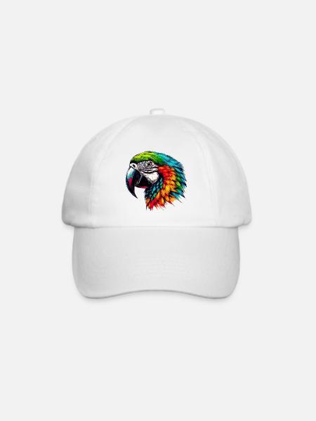 Papageien-Ara - Baseballkappe - Weiß/Weiß