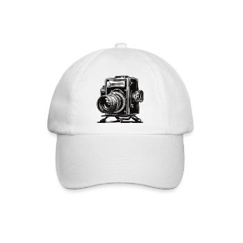 Kamera / Fotoapperat / Foto / Bild / Aufnahme - Baseballkappe - Weiß/Weiß - Vorne