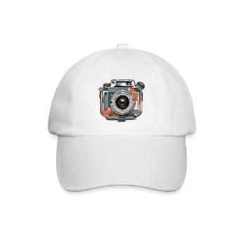 Kamera / Fotoapperat / Foto / Bild / Aufnahme - Baseballkappe - Weiß/Weiß - Vorne