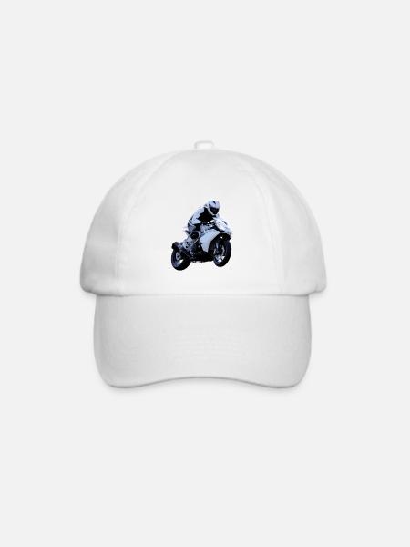 Motorrad - Baseballkappe - Weiß/Weiß