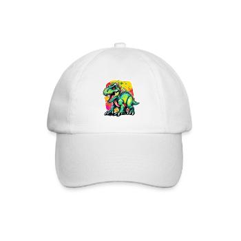 Dinosaurier / Tier / Urzeit / Reptil / Jungs - Baseballkappe - Weiß/Weiß - Vorne