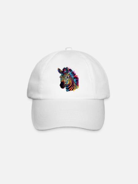 zebra bunt - Baseballkappe - Weiß/Weiß