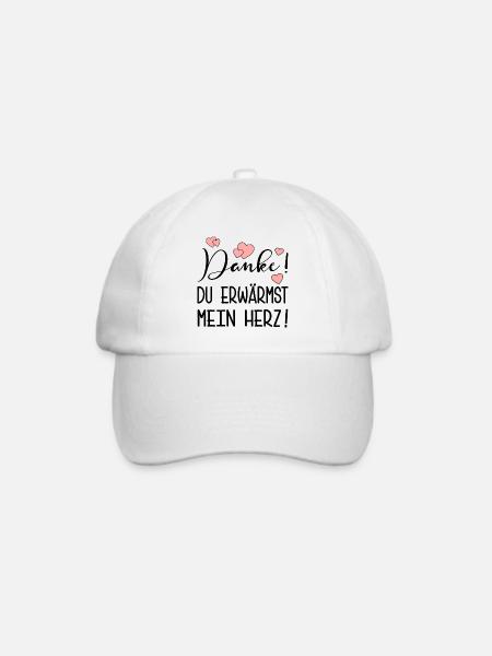 DANKE SPRÜCHE - DANKBARKEIT AUSDRÜCKEN - Baseballkappe - Weiß/Weiß