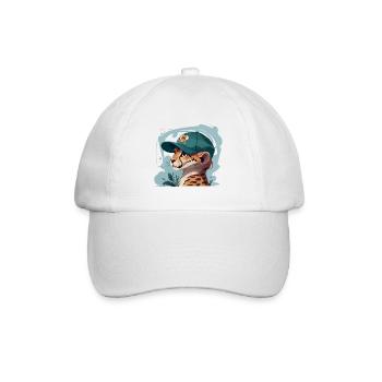 Cooler Gepard - Baseballkappe - Weiß/Weiß - Vorne
