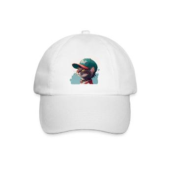 Coole Katze - Baseballkappe - Weiß/Weiß - Vorne
