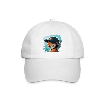 Cooler Tiger - Baseballkappe - Weiß/Weiß - Vorne