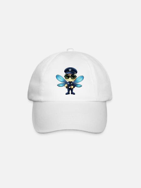 Libellen Polizei - Baseballkappe - Weiß/Weiß