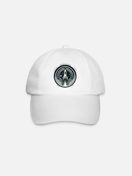 Vintage Kosmische Reise - Baseballkappe - Weiß/Weiß