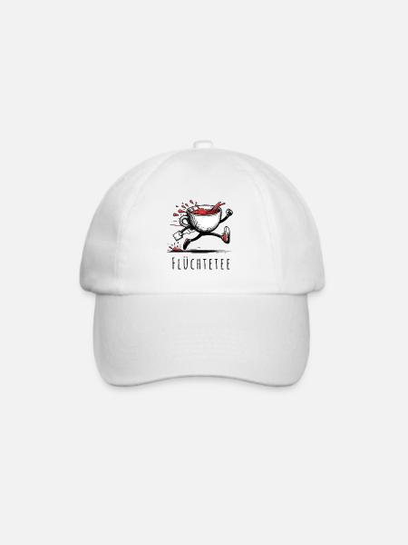 flüchtetee wortspiel tee früchte teatime - Baseballkappe - Weiß/Weiß
