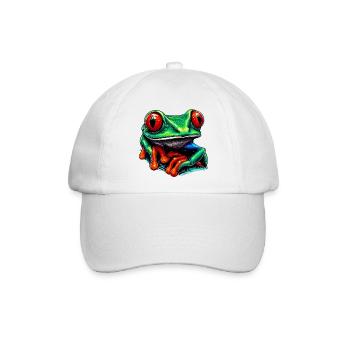 Rotäugiger Laubfrosch - Baseballkappe - Weiß/Weiß - Vorne