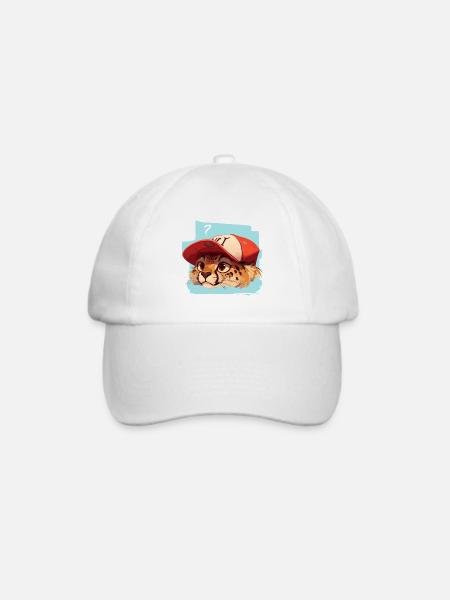 Überraschter Gepard - Baseballkappe - Weiß/Weiß