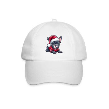 Niedlicher Frenchie Heiligabend Geist - Baseballkappe - Weiß/Weiß - Vorne