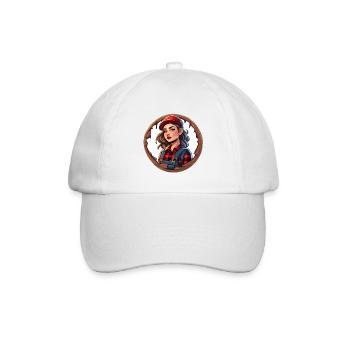Holzfällerin / Frau / Lady / Outdoor / Baum / Holz - Baseballkappe - Weiß/Weiß - Vorne
