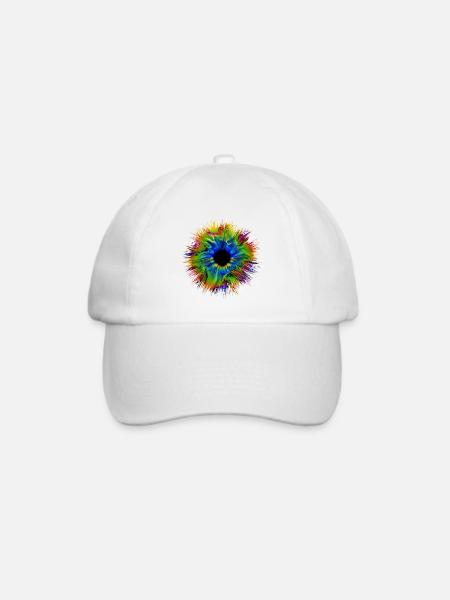 Symbol Auge Augen Mandala Muster - Baseballkappe - Weiß/Weiß