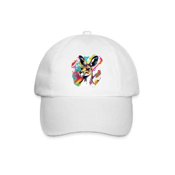 Känguru / Tier / Australien / Beuteltier / Outback - Baseballkappe - Weiß/Weiß - Vorne