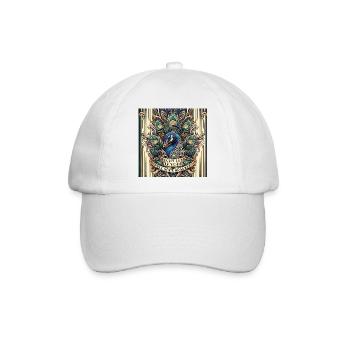 Pfau Art Deco Don't let anyone dull your sparkle - Baseballkappe - Weiß/Weiß - Vorne