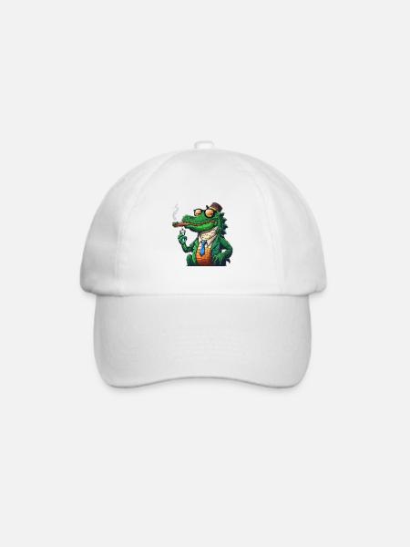 Krokodil - Baseballkappe - Weiß/Weiß