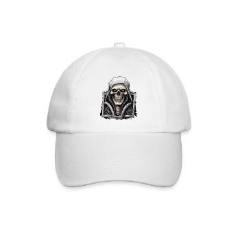 Skull / Totenkopf / Skelett / Gothic / Grusel - Baseballkappe - Weiß/Weiß - Vorne