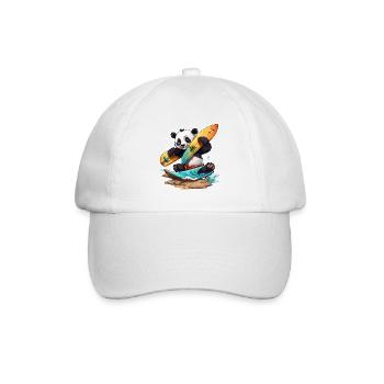 Panda / Tier / Zoo / Bambus / Wild / Kindlich - Baseballkappe - Weiß/Weiß - Vorne