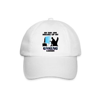 Karriere Gamer Statement Workaholic Arbeit Job - Baseballkappe - Weiß/Weiß - Vorne