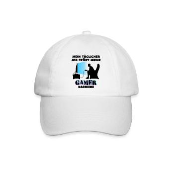 Gamer Job Statement Karriere Arbeit Workaholic - Baseballkappe - Weiß/Weiß - Vorne