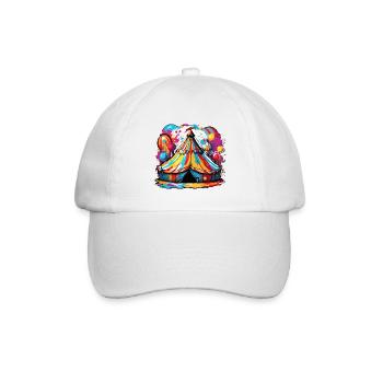 Zirkuszelt / Manege / Unterhaltung / Artisten - Baseballkappe - Weiß/Weiß - Vorne