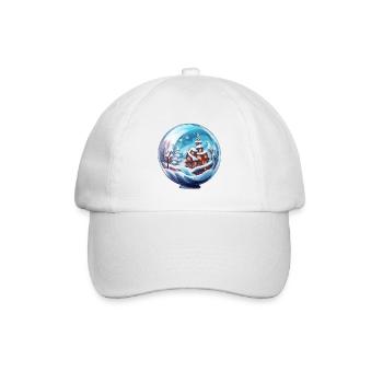 Schneekugel / Winterzauber / Schnee / Souvenir - Baseballkappe - Weiß/Weiß - Vorne