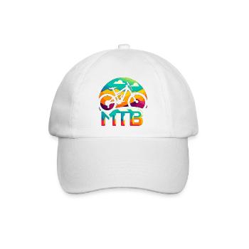 Lebendige MTB-Mountainbike-Kunst - Baseballkappe - Weiß/Weiß - Vorne